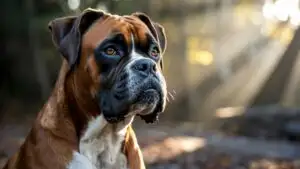 Powerful Boxer Dog Headshot Intense Stare