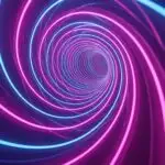 Psychedelic Spiral Tunnels With Neon Highlights