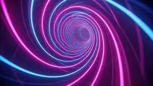 Psychedelic Spiral Tunnels With Neon Highlights