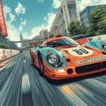 Racing Driver Fast Car Motion Blur Urban Track