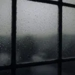 Rain Falling on Window Glass