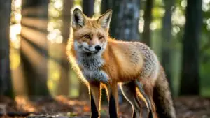 Red Fox Standing In Forest