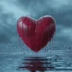 Red Heart Under Rain