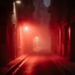 Red Light in Narrow Street