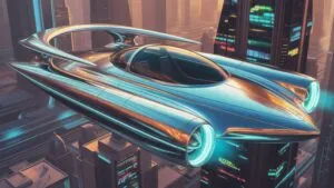 Retro Future Car Design Flying Vehicle Concept Art