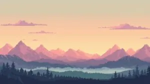 Retro Pixel Art Landscape Scene