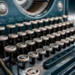 Retro Typewriter Keys Close Up Vintage Technology