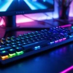 RGB Keyboard Close-Up With Neon Colors
