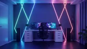 RGB Wall Panels in Gaming Room