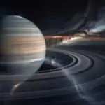 Rings of Saturn With Sharp Edge Shadows