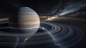 Rings of Saturn With Sharp Edge Shadows