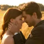 Romantic Moment in a Field at Golden Hour
