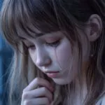 Sad Anime Girl Looking Down