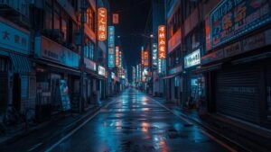Seoul City Street Neon Colors