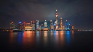Shanghai Bund Skyline Night Scene