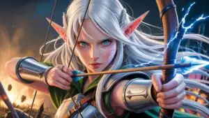 Silver-Haired Elf Archer Girl