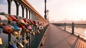 Simple Love Lock Bridge Romantic Travel