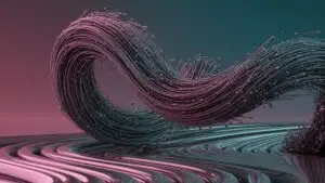 Smooth Particle Ribbon Flowing in 3D Space