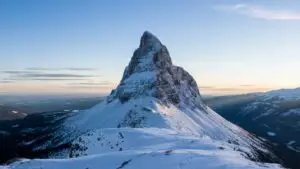 Snowy Mountain Peak Under Clear Sky