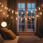 Soft Glow Fairy Lights Hanging in Dark Room