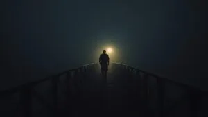 Solitary Figure on Bridge