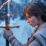 Solitude of the Blade: Manga Girl in Winter Snow
