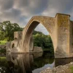 Stone Bridge Arch Over River Medieval