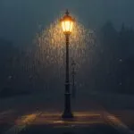 Street Lamp in Heavy Rain
