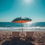 Summer Beach Umbrella Ocean View Vacation
