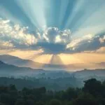 Sun Rays Peeking Through Clouds Epic Sky Divine Light