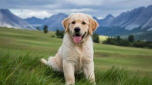Sunny Golden Retriever Pup Happy Aesthetic Vibe