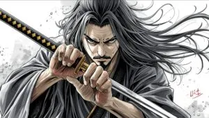 Swordsman Drawing Katana Intense Stand-off