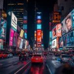 Times Square New York Night Scene