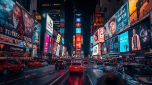 Times Square New York Night Scene