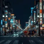 Tokyo Street Lights at Night