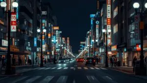Tokyo Street Lights at Night