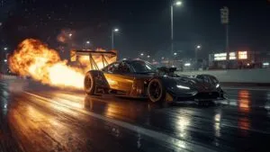 Top Fuel Dragster Launch Flames
