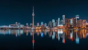 Toronto Skyline Lake Reflection