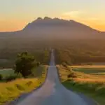 Tranquil Sunset Country Lane