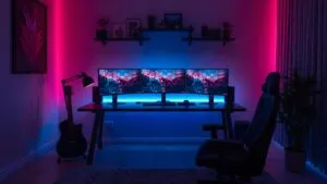Ultra Clean Gaming Desk With LED Lights