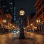 Vancouver Gastown Steam Clock Cobblestone