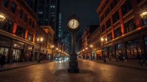 Vancouver Gastown Steam Clock Cobblestone
