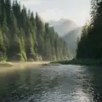 Verdant Woodland River Flow