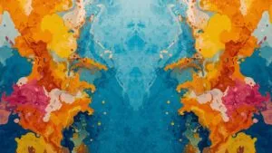 Vibrant Ink Bleeding Paper Abstract Art