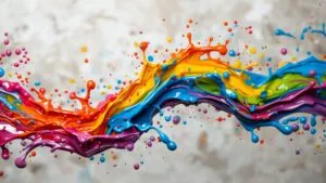 Vibrant Liquid Paint Splash Dynamic Motion