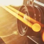 Vintage Camera Lens Flare Effect Soft Golden Light