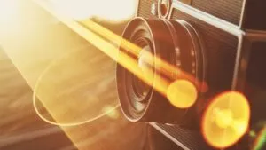 Vintage Camera Lens Flare Effect Soft Golden Light