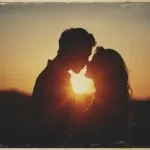 Vintage Polaroid Photo Faded Edges Couple Memory