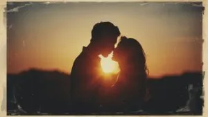 Vintage Polaroid Photo Faded Edges Couple Memory