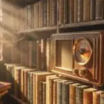 Vintage Radio on Bookshelf With Soft Morning Light